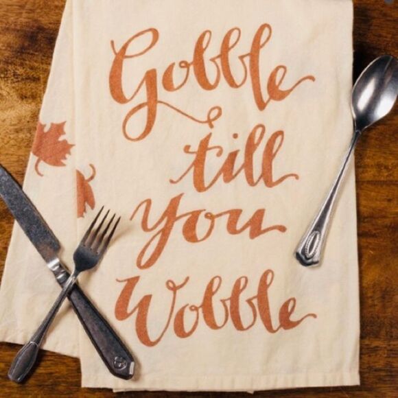 Primitives by Kathy Thanksgiving Kitchen Towel Cream - Picture 1 of 2